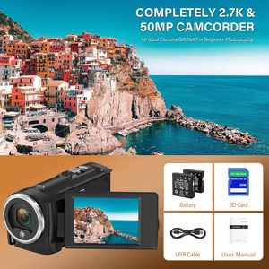 Yinzam XH06高品質2K QHDビデオカメラ2.8インチ270度回転LCD大画面ビデオカメラSDカード付きバッテリーカメラ - Product Image 3