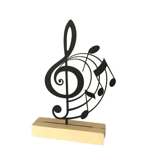 Notas musicales de madera arte regalo de inauguración para amantes de la música artesanías de madera casa estante decoración para el hogar