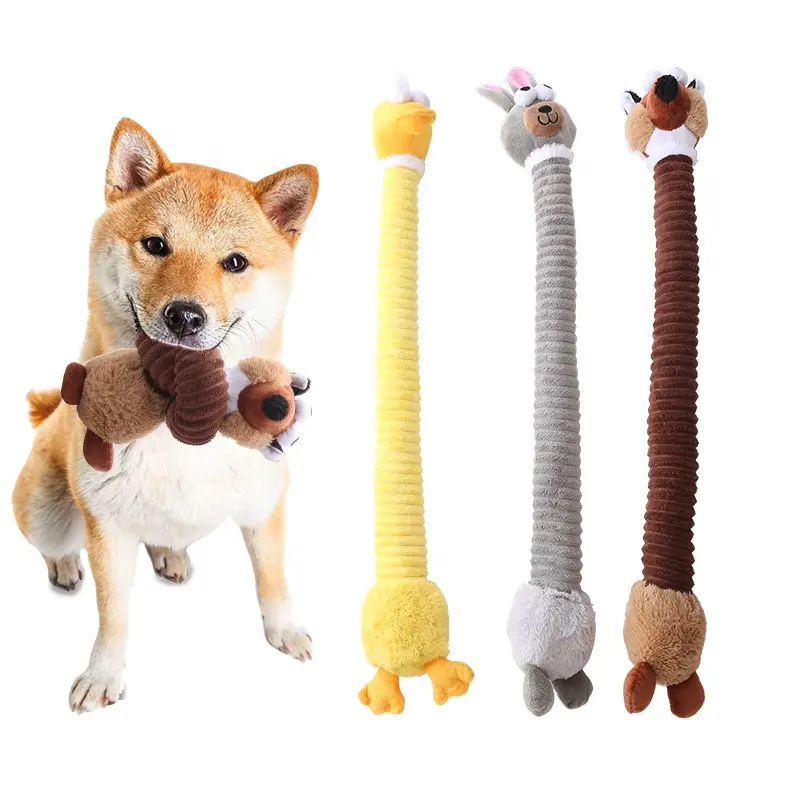 नए पालतू पशु उत्पाद लंबी गर्दन वाले जानवरों के आकार के कुत्ते के खिलौने मुखर पालतू चबाने वाले खिलौने आलीशान खिलौने