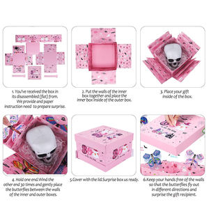 Pembe cadılar bayramı benzersiz patlayan sürpriz hediye kutusu sürpriz uçan kelebek kutusu patlayan hediye kutusu - Product Image 5