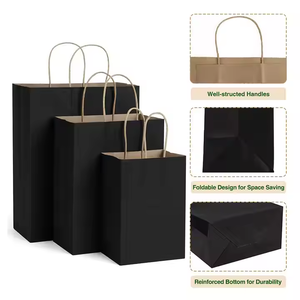 Printing Plain Brown Kraft Paper Bag With Twisted <strong>String</strong> <strong>Handle</strong> Custom Paper Shop Bags With Your Own Logo - Product Image 3