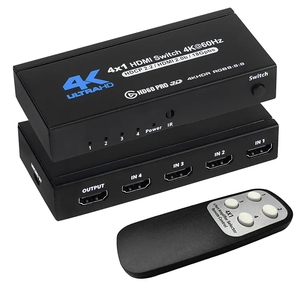 V2.0 4X1 HDMI Switcher HDR 3D 4K * 2K @ 60Hz HDCP2.2 Box HDMI 2,0 Splitter 18Gbps RGB Switch con control remoto IR 4 en 1 salida - Product Image 1