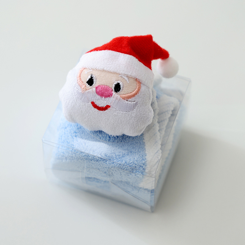 Boîte en PVC Père Noël bleu clair