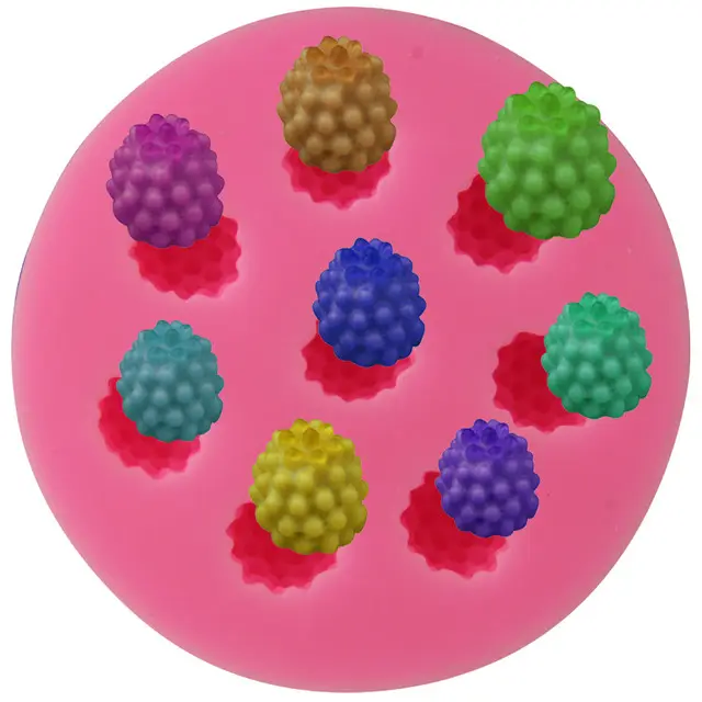 Molde de silicona para pastel de Raspberry, herramientas de decoración de pasteles, Fondant, Chocolate, 8 cavidades
