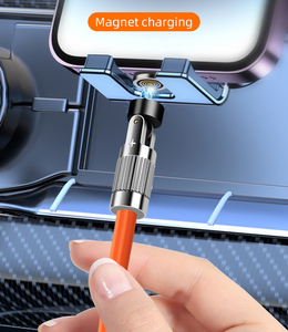 120w 1.2m 3in1 180 360 Degree Rotate Rotating Magnet <strong>Silicone</strong> <strong>Rubber</strong> <strong>Usb</strong> Fast Charging 3 in 1 Magnetic Charging Data Cable - Product Image 5