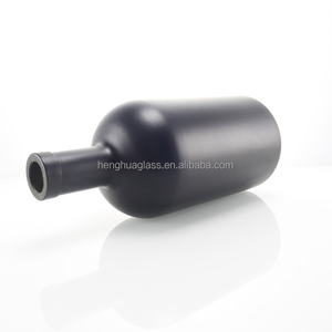 Rỗng 200ml 375ml 500ml 750ml 1000ml Frosted Matt thủy tinh màu đen chai dầu ô liu rượu Gin rượu mạnh chai với nút chai cap - Product Image 5