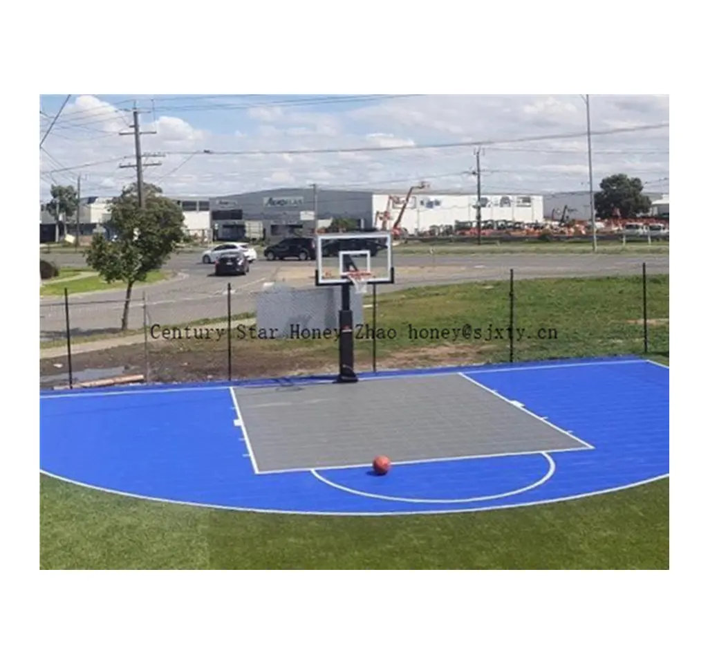 Le plastique matériel de cour portative de sport de verrouillage intelligent de pp couvre de tuiles le plancher provisoire de basket-ball extérieur