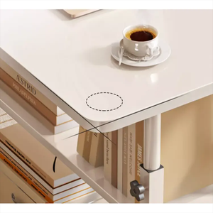 Petite Ergonomic Height Adjustable PC Laptop Table Modern Design Manual Standing <strong>Computer</strong> <strong>Desk</strong> with Wheels Storage Easy Assembly - Product Image 6