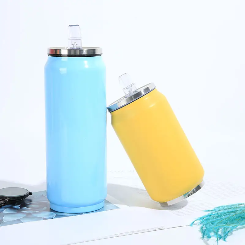 Cola Can Design Water Cups With Lids 350ml 500ml Custom Made Water Bottle Vacuum Insulated
