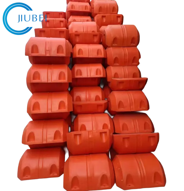 Flotadores de plástico de diámetro pequeño de HDPE duro para tubería de dragado flotante de pontón de piscina de presa de Río marino
