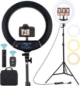 16 &quot;dual Color LED Circular <strong>Light</strong> with Adjustable Brightness for Live Streaming and Shooting - Product Image 5