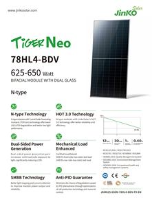 高太阳能双面单半电池600W 610W 620W金科太阳能电池板，带新设计双玻璃模块N型功率 - Product Image 4