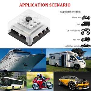 LEDインジケータ付き防水6ウェイ回路ブレーカーボックス、32V DC、車、マリン、バス用のマイナス端子 & プッシュリセット-15Aヒューズ - Product Image 6