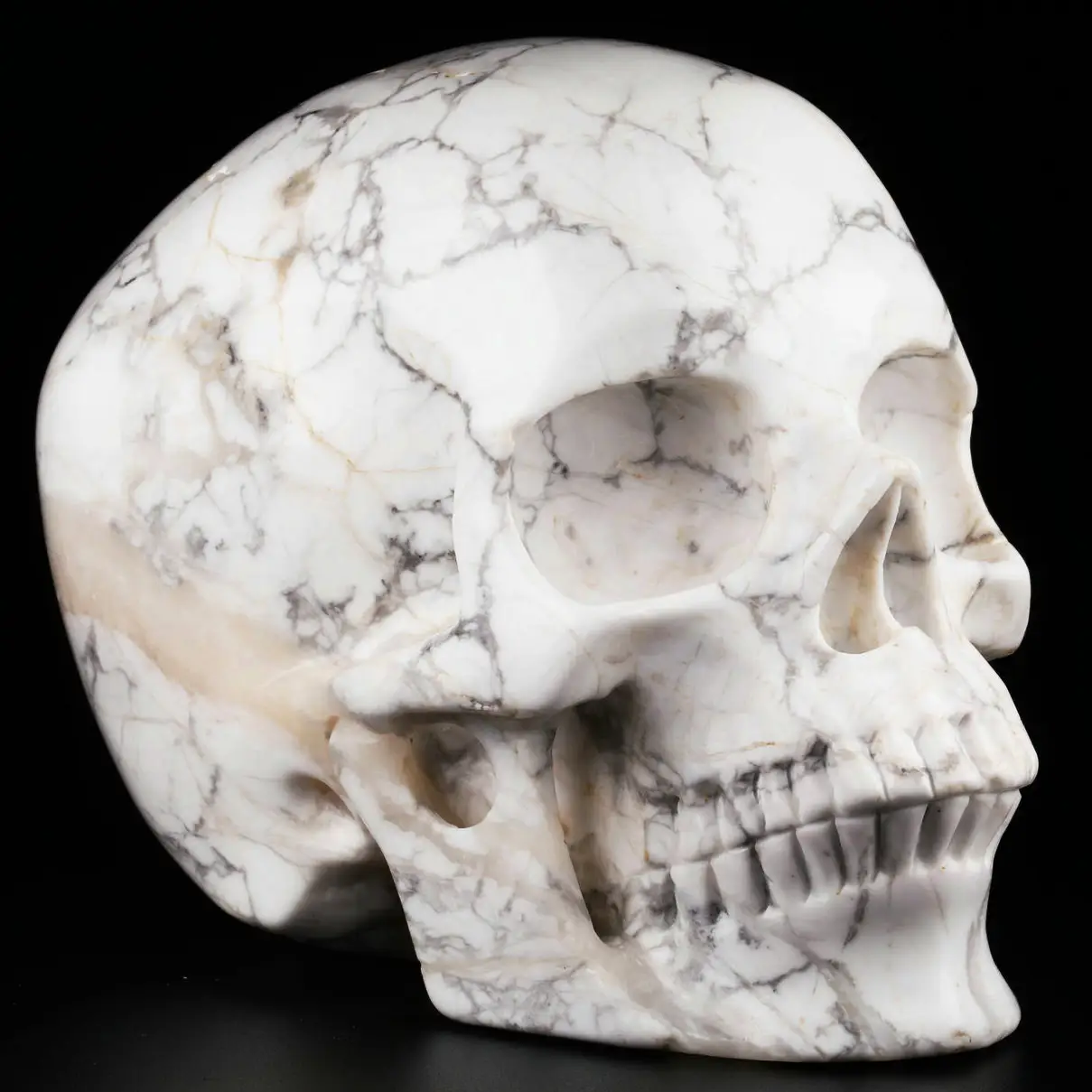 Mr.Skull-estatua de cristal de hollita, Cráneo curativo de 5,0 pulgadas, piedras de cristal para el hogar