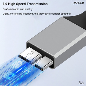 สายเคเบิล PVC สำหรับต่อ24/28ฮาร์ดไดรฟ์แบบพกพาสายต่อแบบ Micro B USB 3.0 SATA สำหรับการถ่ายโอนข้อมูลจากโรงงานโดยตรง - Product Image 4