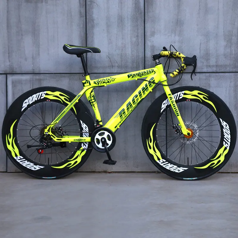 중국 공장 새로운 자전거 700 * 23C 25C 타이어 스틸 도로 자전거 디스크 브레이크 24 속도