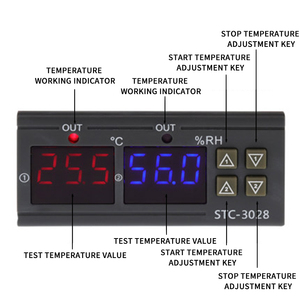 I-SMART-termostato Digital Dual, Control de temperatura y humedad, AC110-220V, termómetro, higrómetro, controlador, CC de 12V y 24V, STC-3028 - Product Image 5