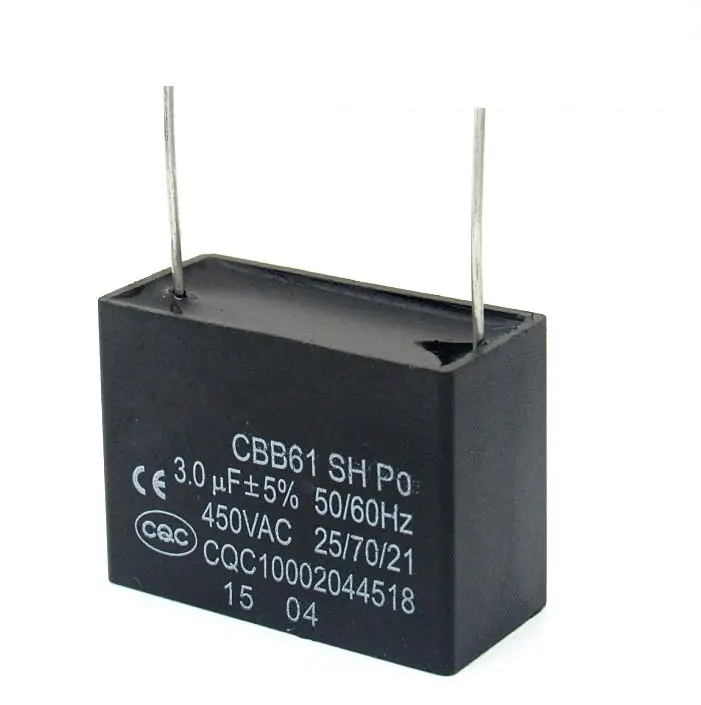 Shell negro polipropileno cbb61 18 UF 450 V precio de lista de condensadores