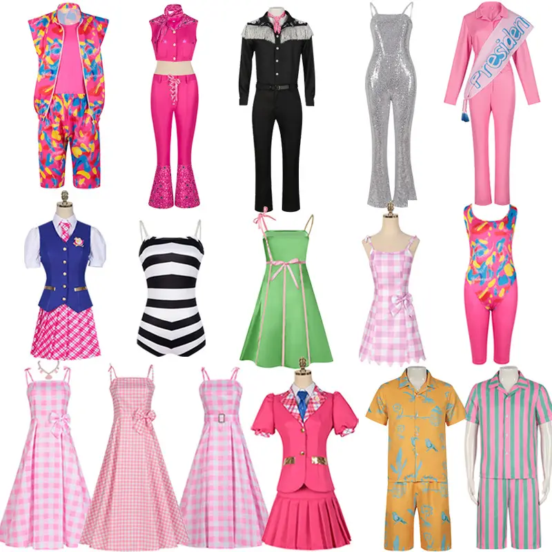 2023 New Movie Barby cos clothes dress live action Barbies movie Leggings cosplay per kid Adult Halloween