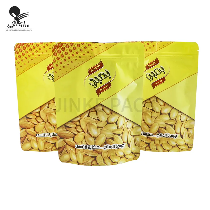 Eco Friendly Food Grade Stand Up Zipper Pouch Dry Fruit Peanut Nuts Cookie Food Packaging Bags