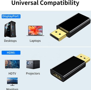 DisplayPort-HDMIアダプター、DP-HDMIアダプターオス-メス金メッキ1080P、HP、HDTV、プロジェクター、デスクトップなど - Product Image 4