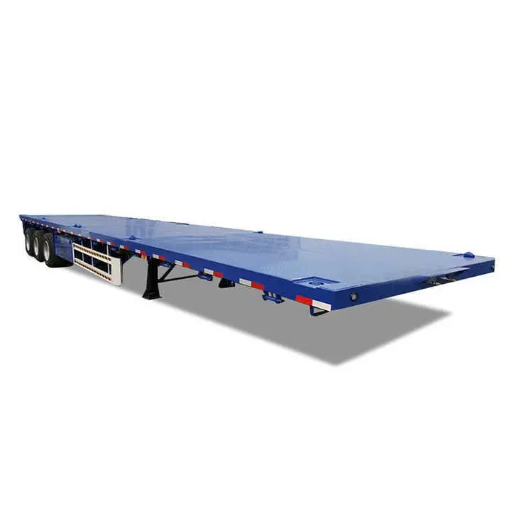 3 Axl 40ft Cadre Conteneur à plat Semi-remorque pour camionnettes Châssis en acier Pont Conteneur de chargement Cargo High Bed Truck Trailer