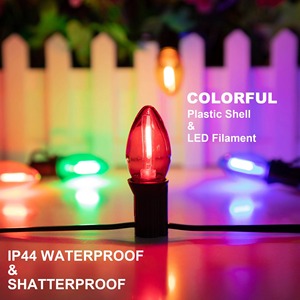 C7 Mini Led al aire libre cadena de luces reemplazar bombillas 1W Multicolor inastillable plástico E12 candelabro Base para fiesta en el patio trasero - Product Image 5