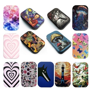 Funway MTB001 hiện đại vuông kim loại hộp thiếc bản lề Nắp 95*60mm Matte cán thuốc Lá Trường hợp hút phụ kiện du lịch - Product Image 2