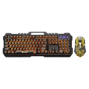 Juego de teclado y ratón de ordenador T21 para interfaz USB con cable de Esports, 104 teclas, tacto mecánico brillante colorido para juegos - Product Image 2