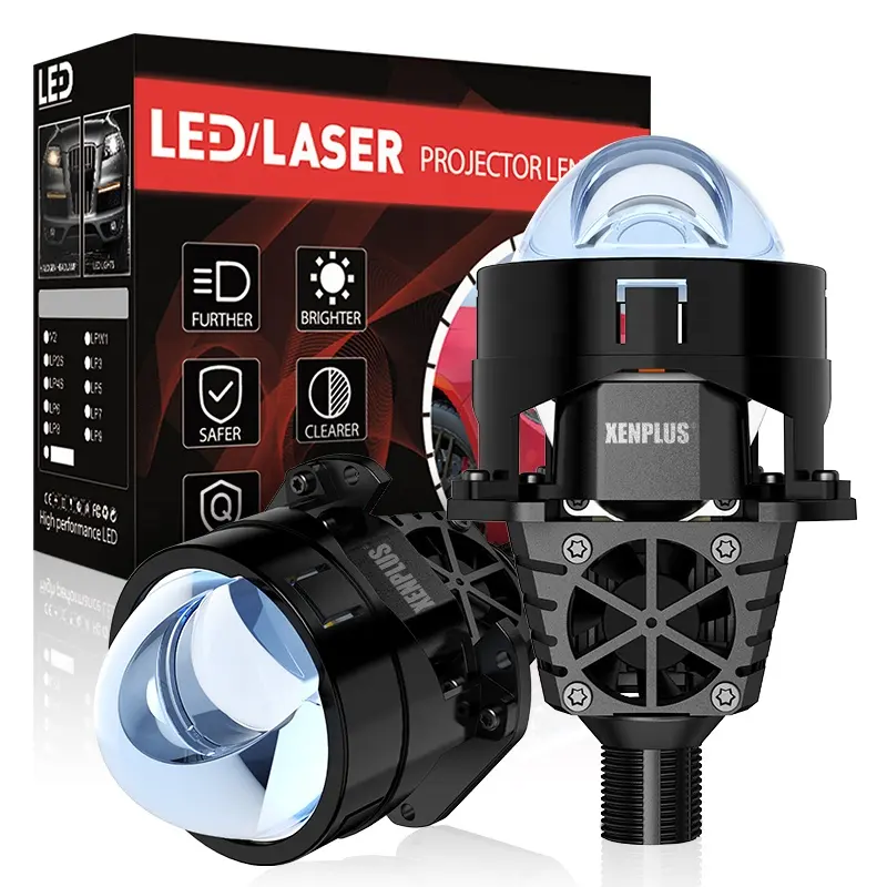 XENPLUS Bi LED projektör Lens 2.5 inç LP33 120W 6500 LED projektör K yüksek güç Lens LED sis/sürüş ışıkları