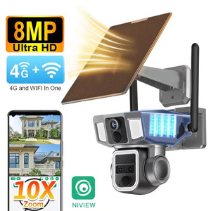 ระบบกล้องรักษาความปลอดภัย IP Wi-Fi 4G 360เว็บ PTZ เลนส์ HD กลางแจ้ง10x ซูม3เลนส์4MP พลังงานต่ำ PIR ระบบกล้องวงจรปิดพลังงานแสงอาทิตย์แบบไร้สาย - Product Image 2