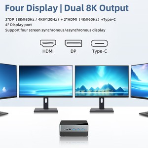 Intel Core 13th GenミニPC I5-1340P Iris Win11 12コア16スレッドWifi6 DDR5 Type-C 3スクリーン出力小型コンピュータ - Product Image 5