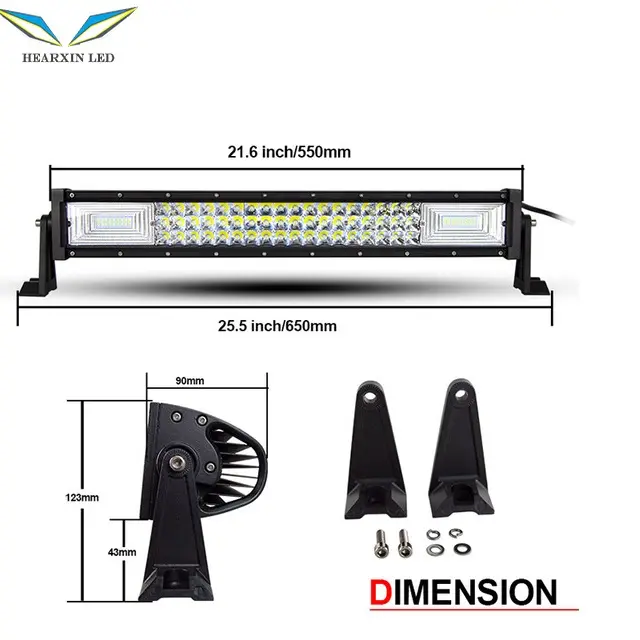 บาร์ไฟ Led 22 "32" 42 "52" นิ้ว,บาร์ไฟทำงาน7D Led บาร์3แถว4X4รถบรรทุก ATV รถยนต์ออฟโรดขับรถตรงแสงรถบรรทุกทำงาน L