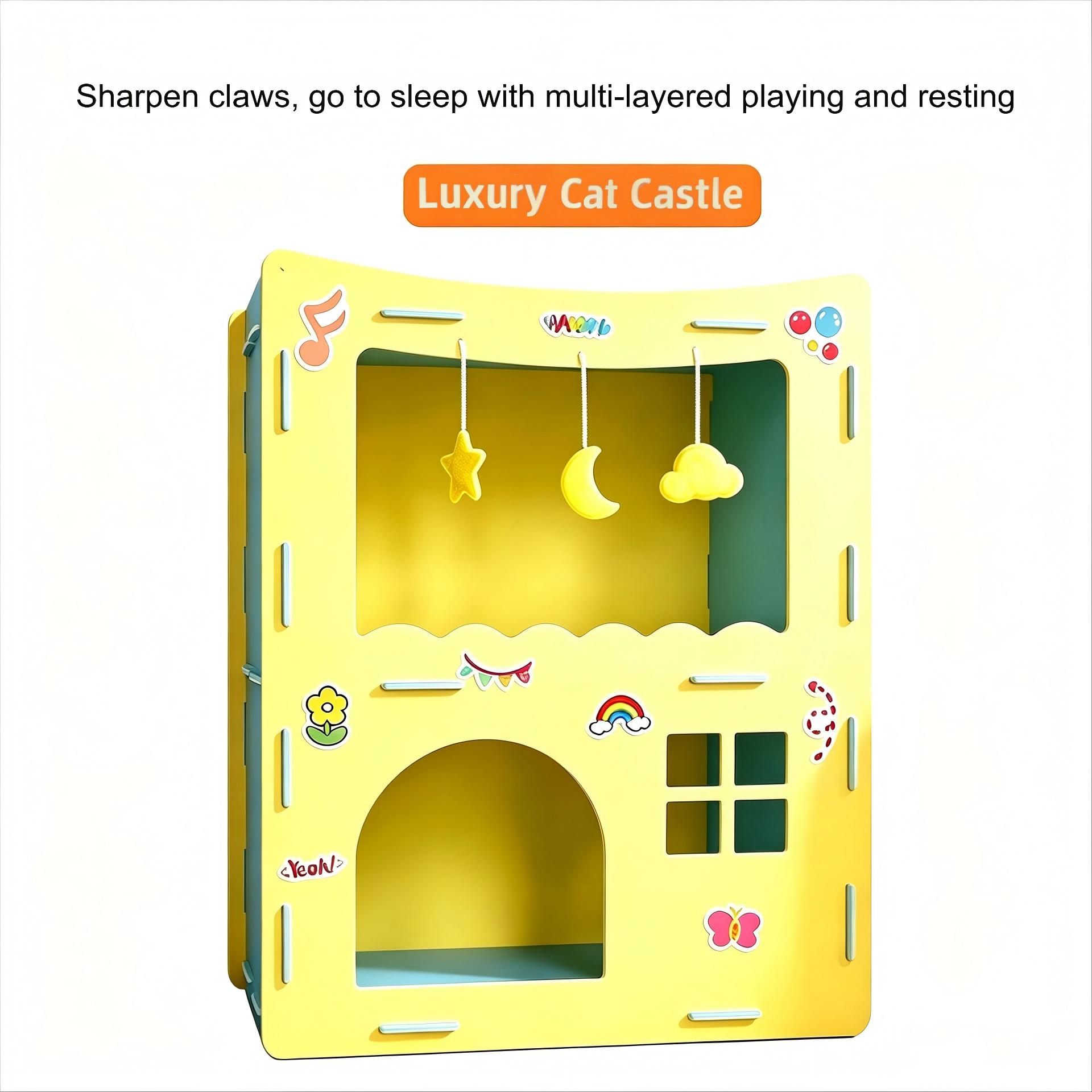 Stars moon cat castle