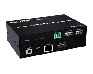 60hz 4K 200M HDMI KVM IP扩展器流行产品KVM，带红外和本地环路输出，支持电视笔记本电脑的多点到多点