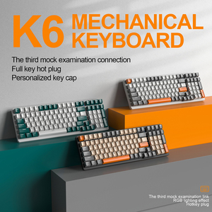 Teclado mecánico K6 100 teclas RGB 5,0 BT 2,4G con cable 3 modos de juego Teclados mecánicos inalámbricos para Tablet PC - Product Image 3