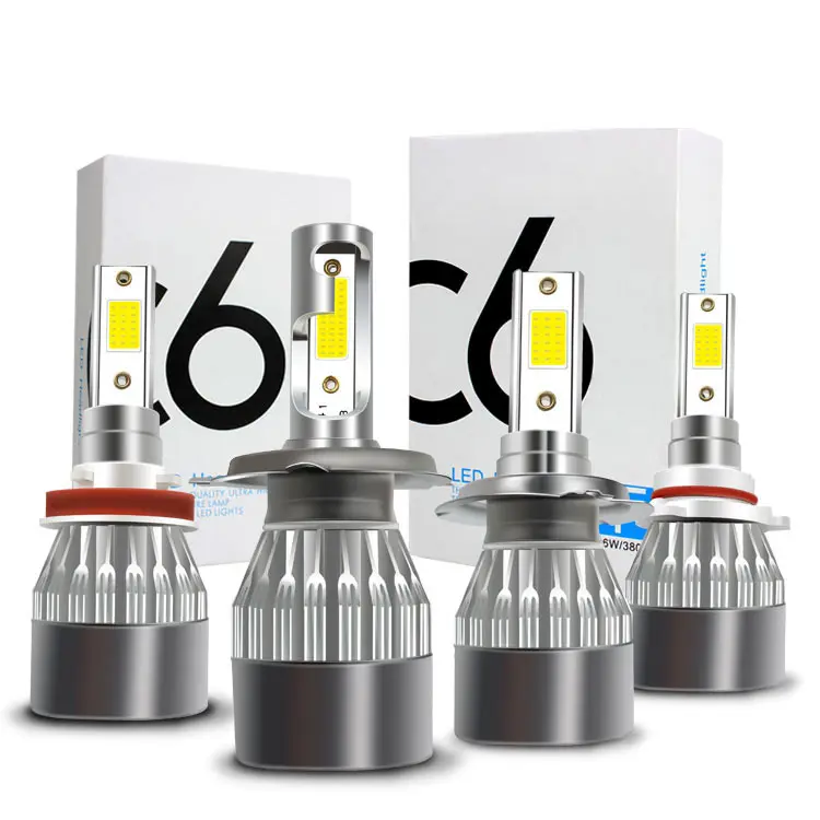 Reisun preço de fábrica C6 levou 6500k H1 H4 H7 H11 880 881 H13 9005 9006 COB levou lâmpada 36W poder total iluminação led mais popular C6