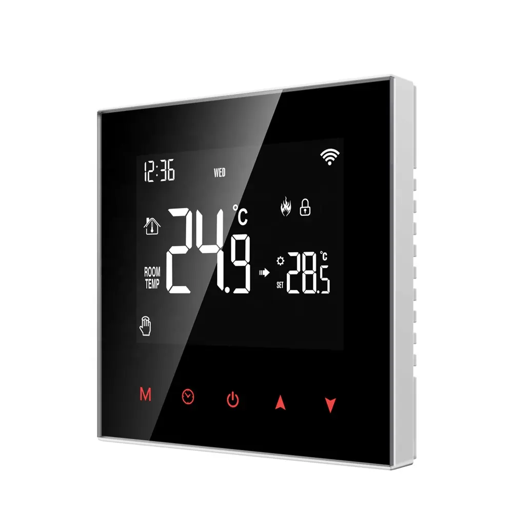 Tuya termostat Radiator pintar, modul Wifi fungsi sambungan suhu akurat Boiler terpasang di dinding