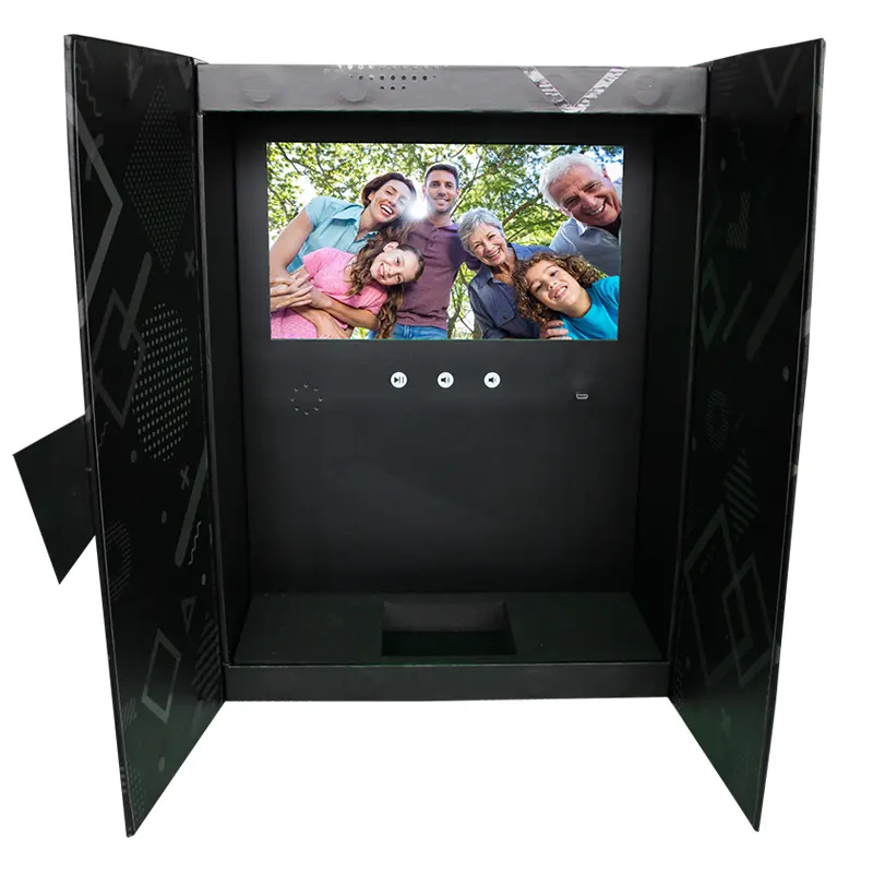 special price 7 inch award video box with acrylic cover lcd screen mount crystal cup as a prize