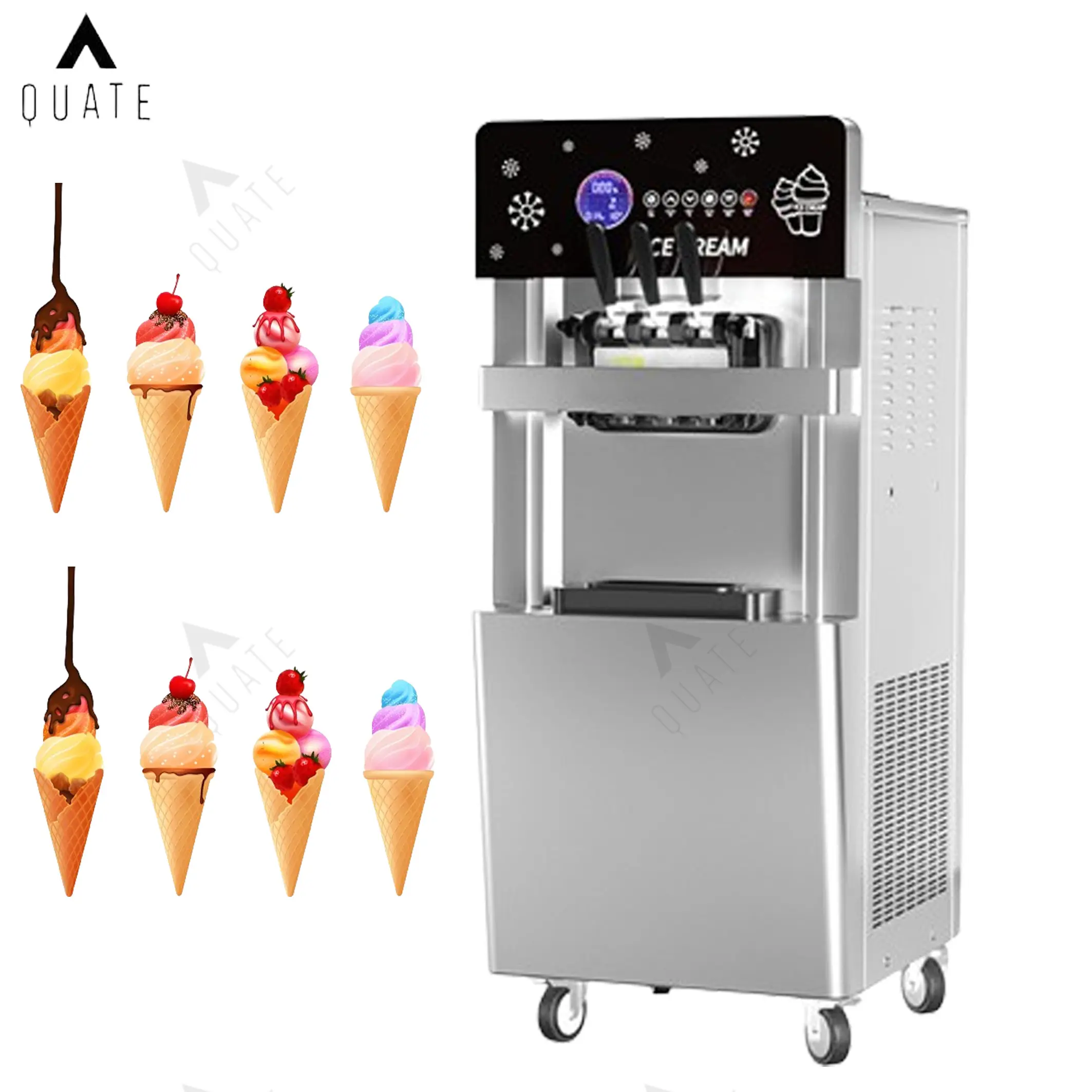 アイスクリームマシンは3つのフレーバーコーンマシンを自動操作しやすくしますCe証明書アイスクリームマシン