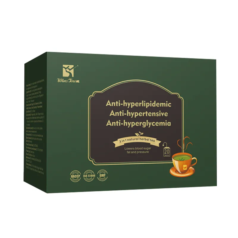 Etiqueta privada 3 en 1 té de azúcar de hierbas naturales en sangre baja Anti hiperlipidemia grasa y presión bolsitas de té de Ginkgo orgánico