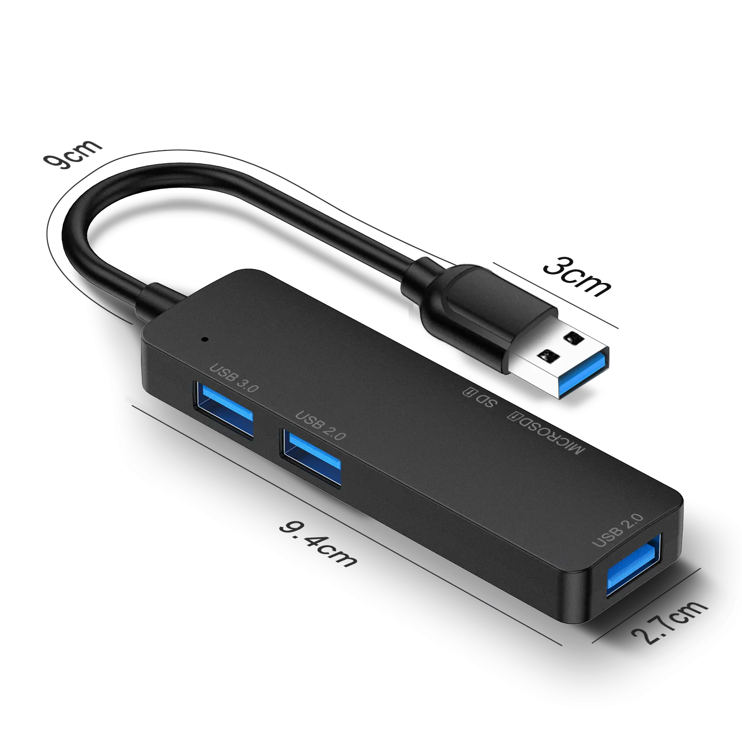 USB 3.0 Hub pembagi Data USB Ultra ramping, dengan TF dan slot pembaca kartu SD untuk MacBook Laptop Surface Pro PS4 PC Flash Drive