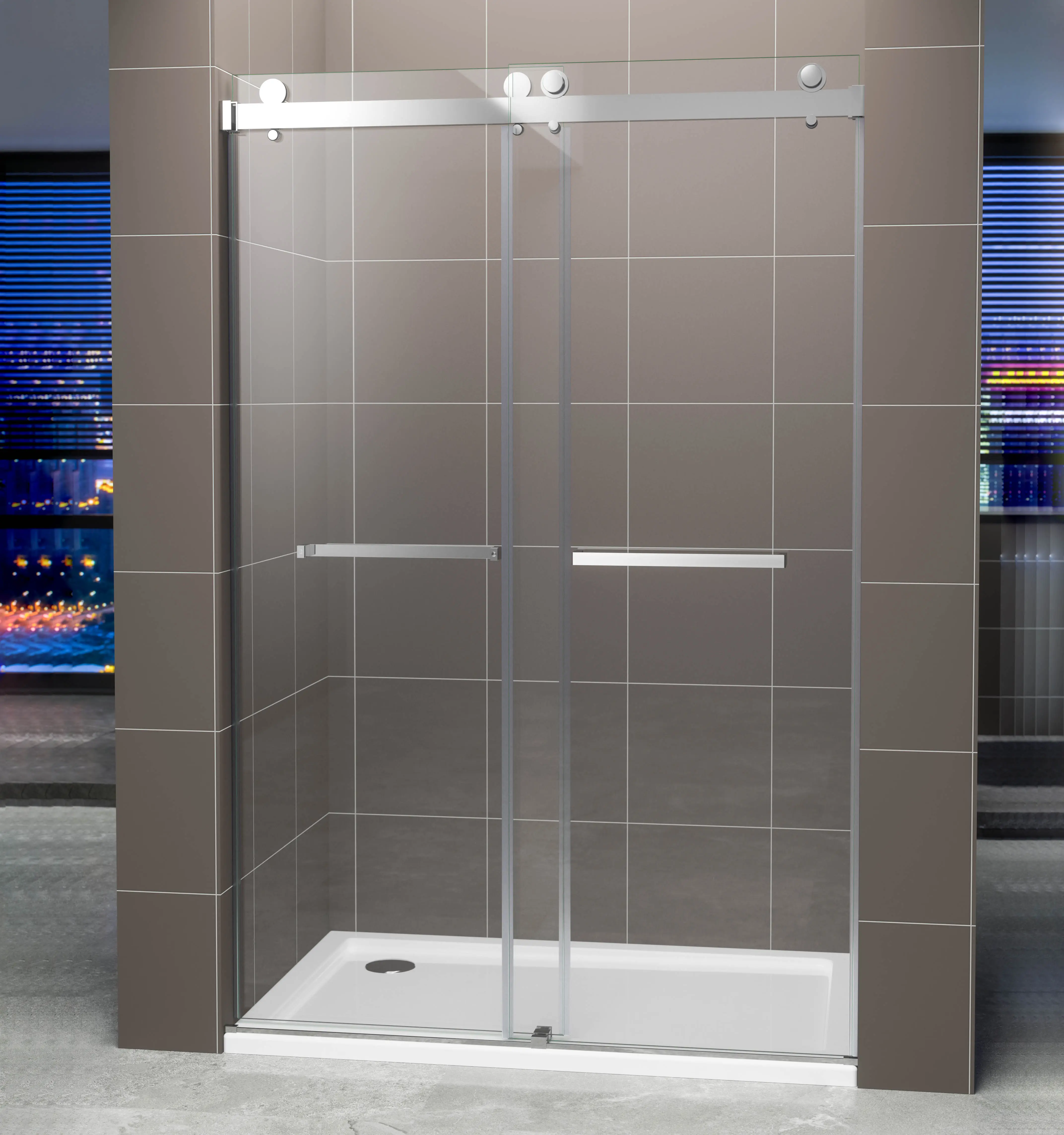 6/8/10mm portas de vidro do banheiro Bypass chuveiro porta dupla deslizante banheiro chuveiro tela