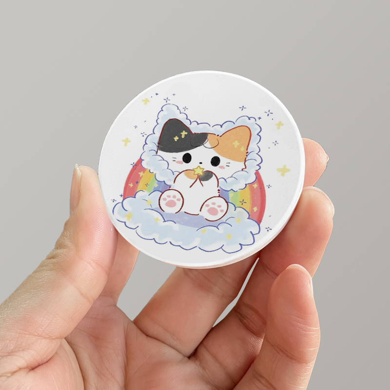 Imán redondo de gatito de 6 cm