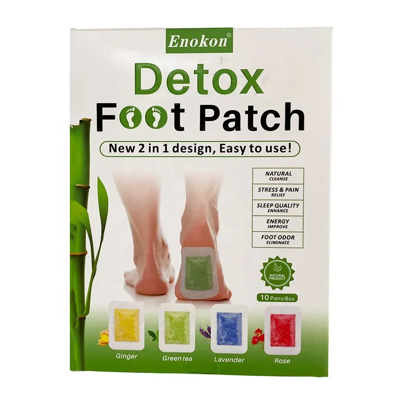 Patchs détoxifiants pour les pieds au vinaigre de bambou naturel 2 en 1 Patch détox pour les pieds