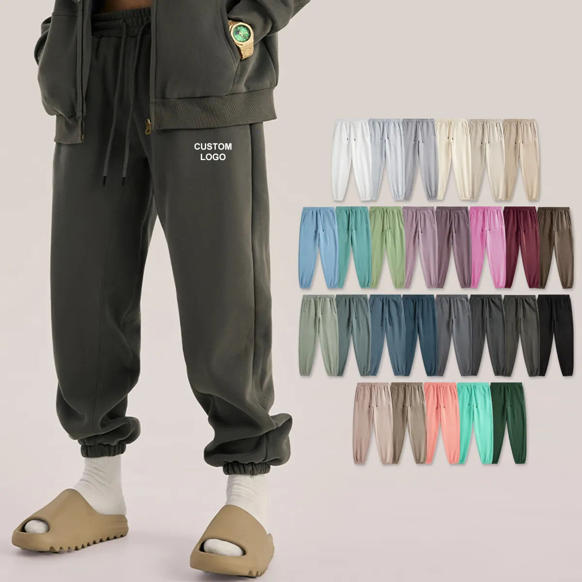 Pantalones holgados de chándal para hombre, ropa de calle de gran tamaño, con logotipo personalizado, de alta calidad