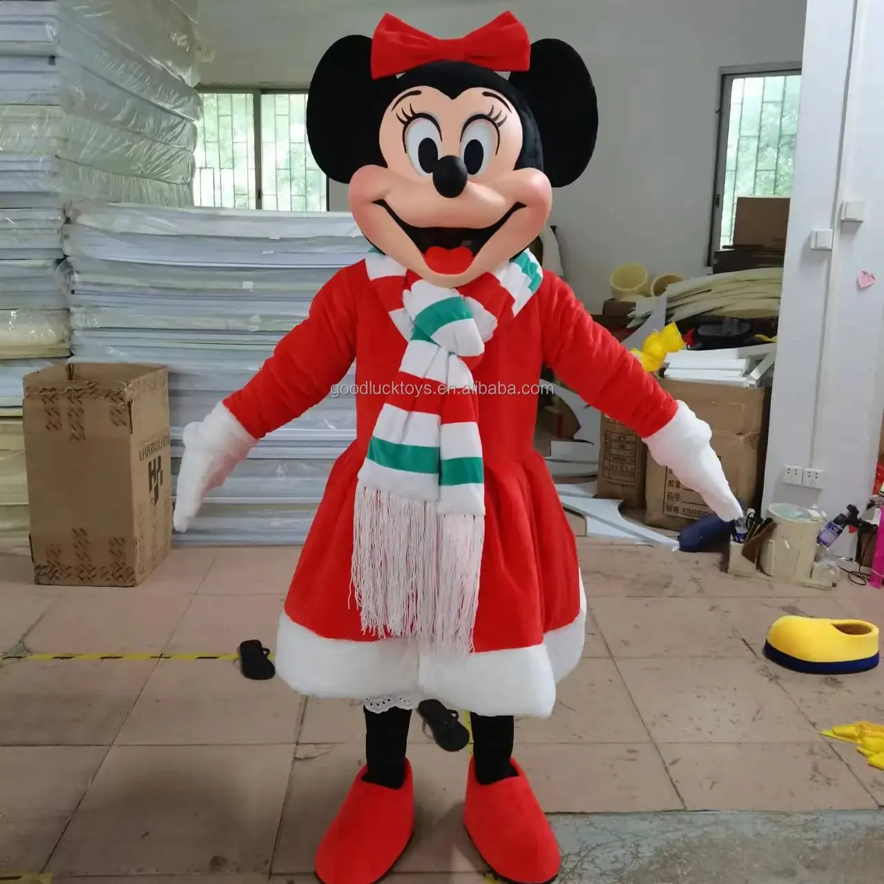 Liquidación 3D escultura cabeza cara alta calidad mascota disfraz Mickey Mouse Minnie Mouse mascota