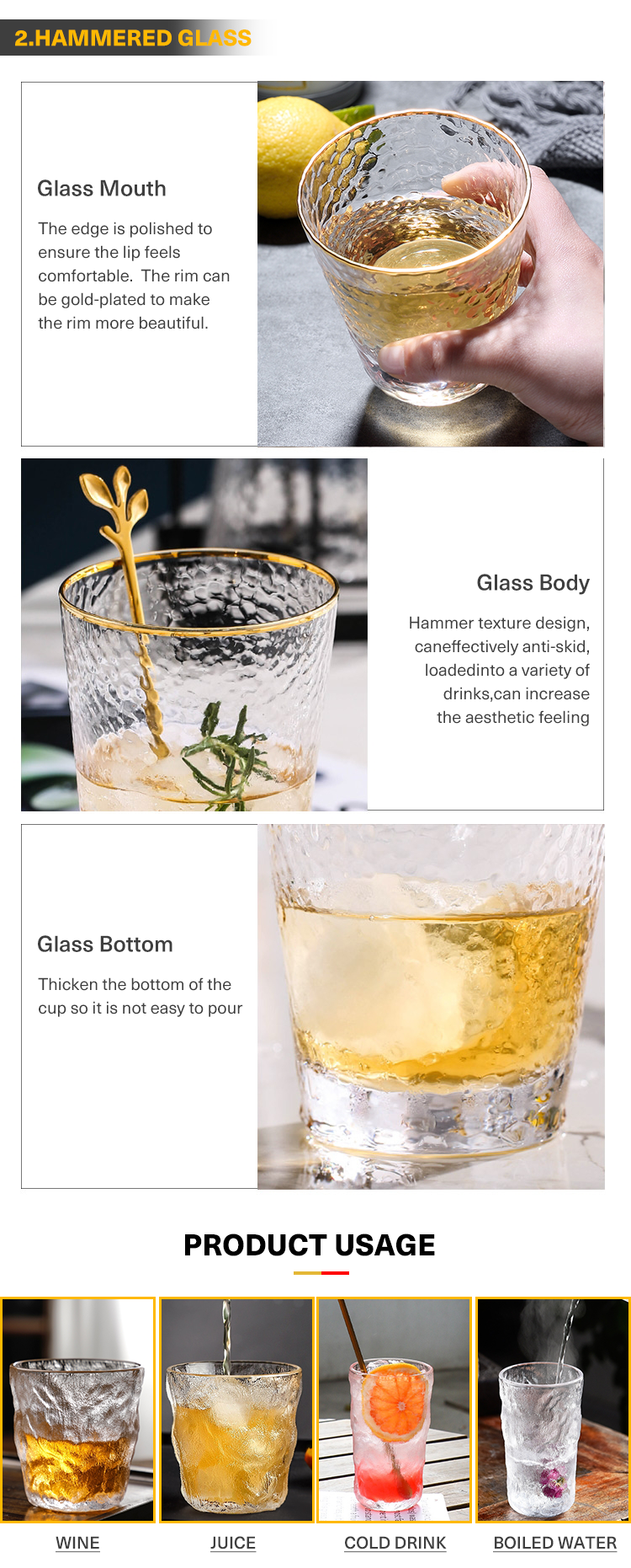 Factory Produced Wholesale Custom Unbreakable Glass Drinking Cup