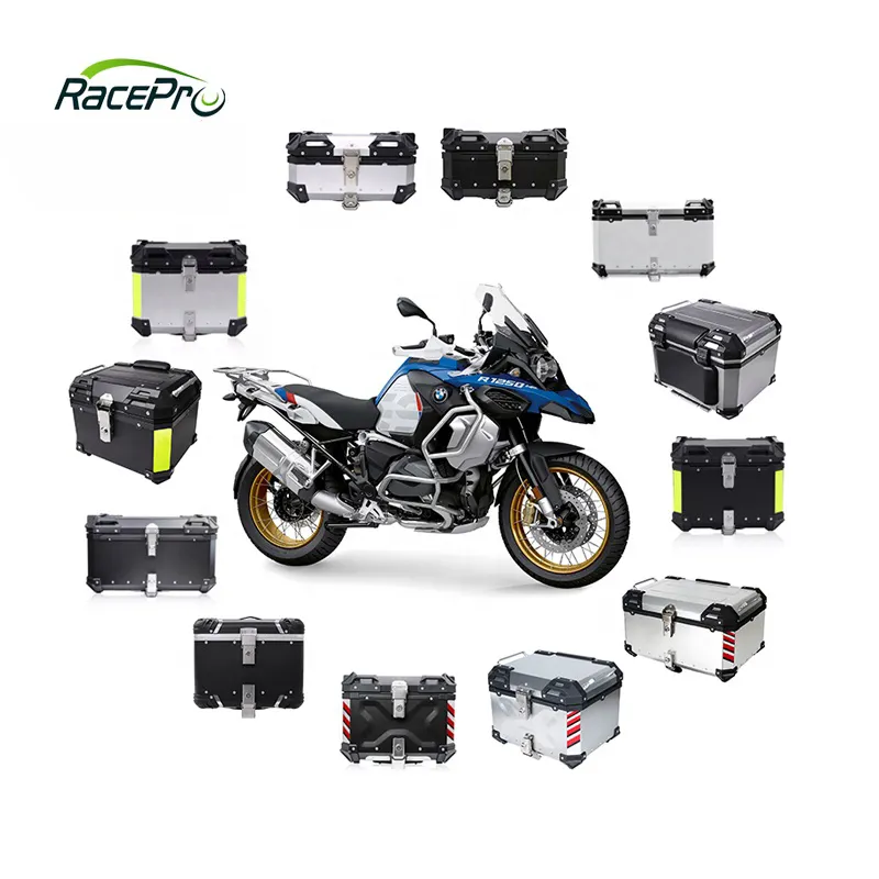RACEPRO 22L 26L 28L 35L 39L 45L 55L 65L 85L 100L Caja superior de aleación de aluminio impermeable Caja de equipaje de motocicleta Caja superior de motocicleta