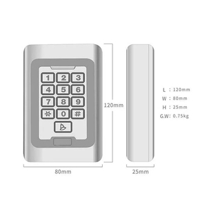2000 sistema di controllo accessi per porte d'ingresso di prossimità RFID con tastiera in metallo impermeabile dell'utente - Product Image 4